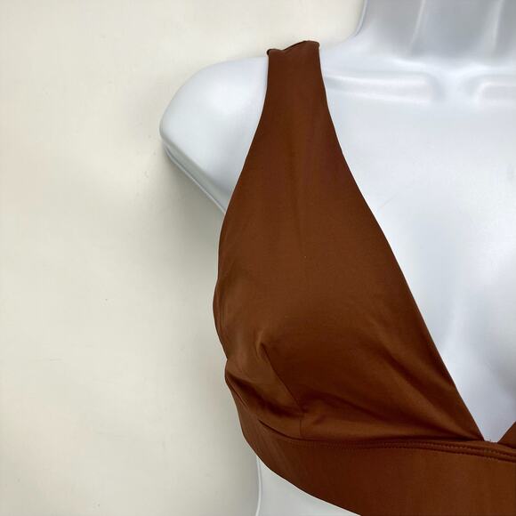 Everlane Womens The Triangle Bikini Top Medium Swimwear Brown NWT - Picture 5 of 9